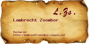 Lambrecht Zsombor névjegykártya