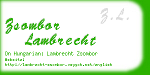 zsombor lambrecht business card